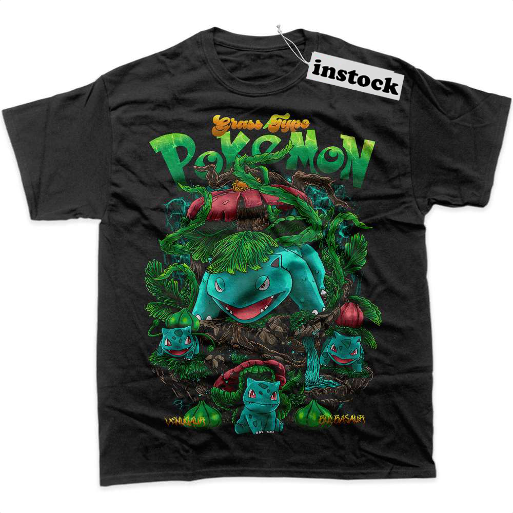 Bulbasaur Shirt, Ivysaur Shirt, Venusaur Shirt, Pokemon Shirt, Anime Shirt, Graphic T-Shirt