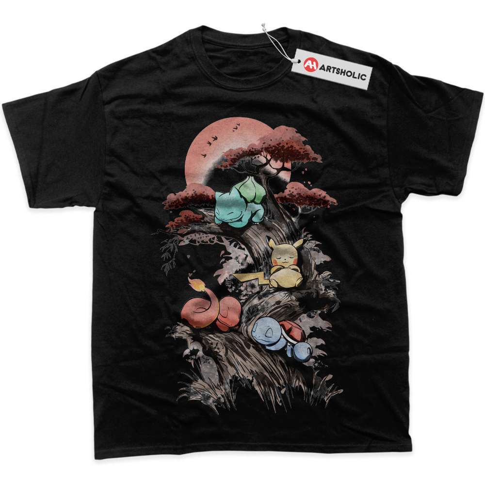 Alternative view of Bulbasaur Shirt, Squirtle Shirt, Charmander Shirt, Pikachu Shirt, Pokemon Shirt, Anime Shirt, graphic Tee
