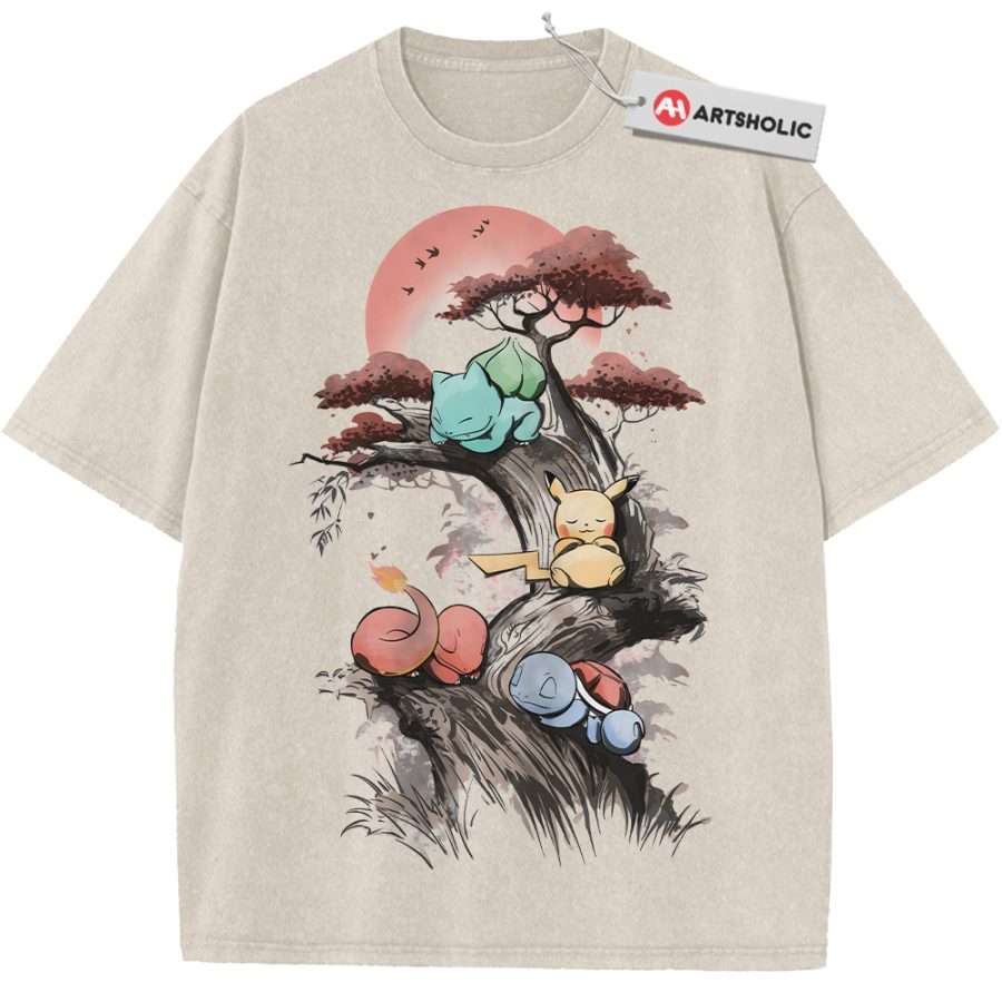 Alternative view of Bulbasaur Shirt, Squirtle Shirt, Charmander Shirt, Pikachu Shirt, Pokemon shirt, Anime Shirt, Vintage Tee