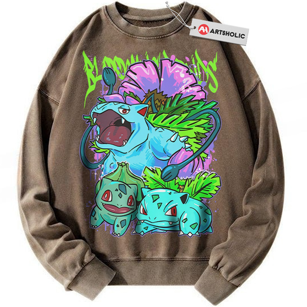 Alternative view of Bulbasaur Sweatshirt, Ivysaur Sweatshirt, Venusaur Sweatshirt, Anime Sweatshirt, Vintage Sweatshirt