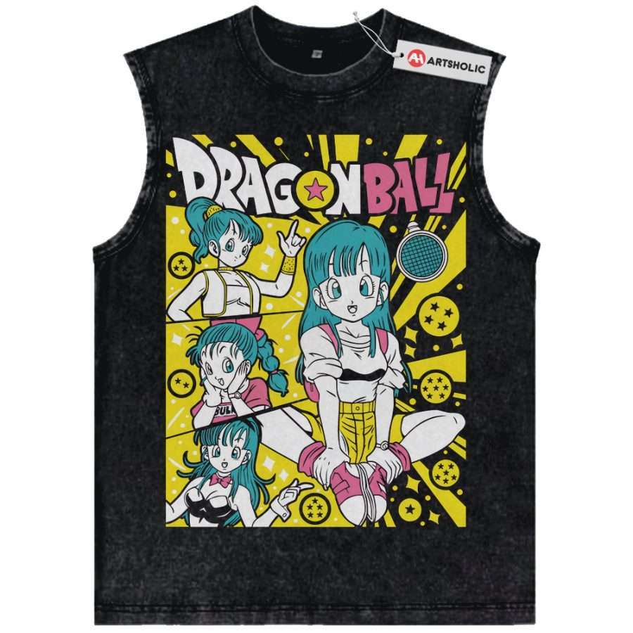 Alternative view of Bulma Tank Top, Dragon Ball Tank Top, Anime Tank Top, Vintage Tank Top