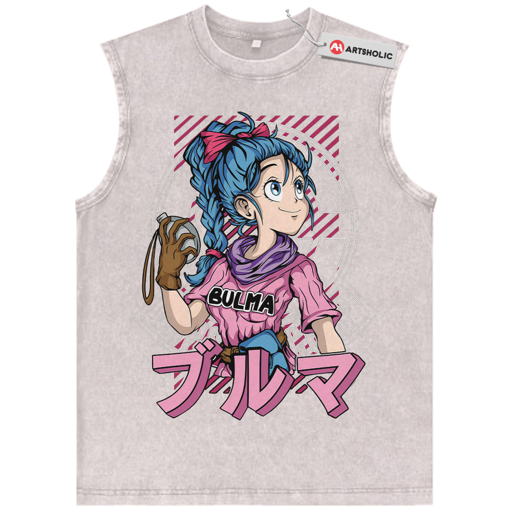Alternative view of Bulma Tank Top, Dragon Ball Tank Top, DBZ Tank Top, Anime Tank Top, Vintage Tank Top