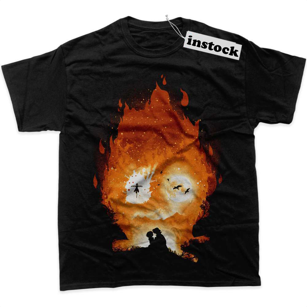 Calcifer Shirt, Howl's Moving Castle Shirt, Studio Ghibli Shirt, Anime Shirt, Graphic T-Shirt