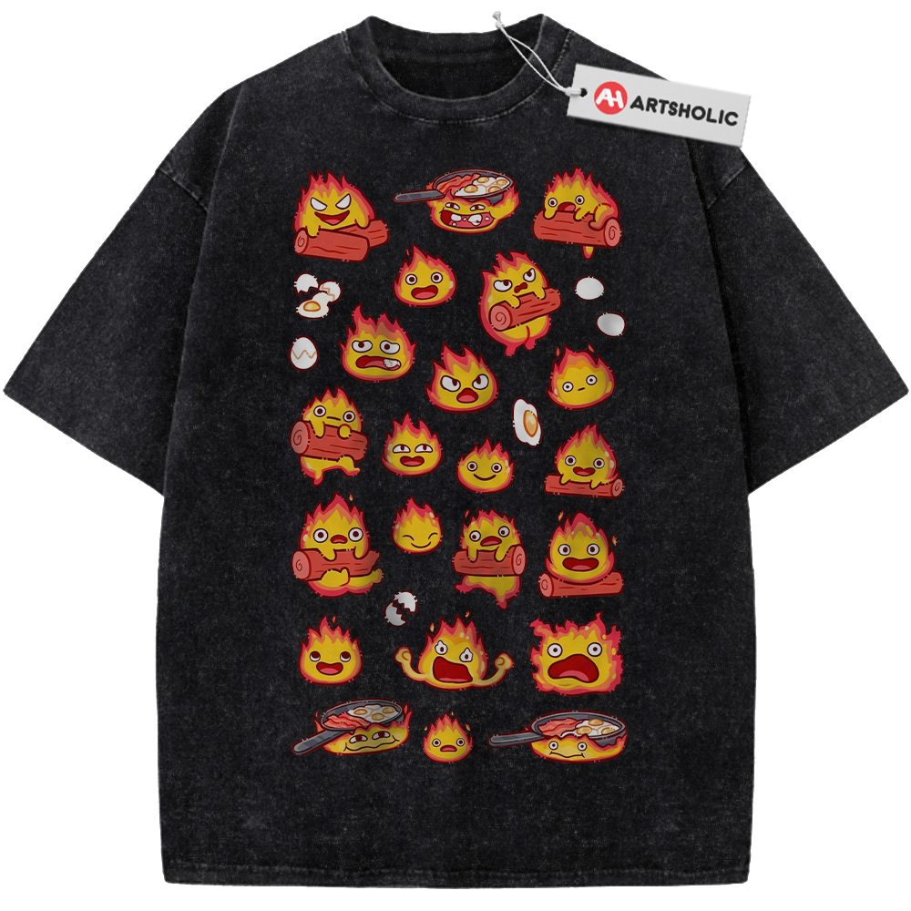 Alternative view of Calcifer Shirt, Howl's Moving Castle Shirt, Studio Ghibli Shirt, Anime Shirt, Vintage T-Shirt