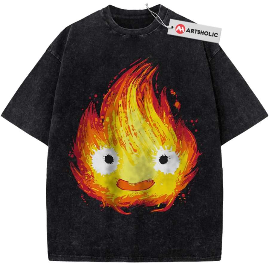 Alternative view of Calcifer Shirt, Howl's Moving Castle Shirt, Studio Ghibli Shirt, Anime Shirt, Vintage T-Shirt