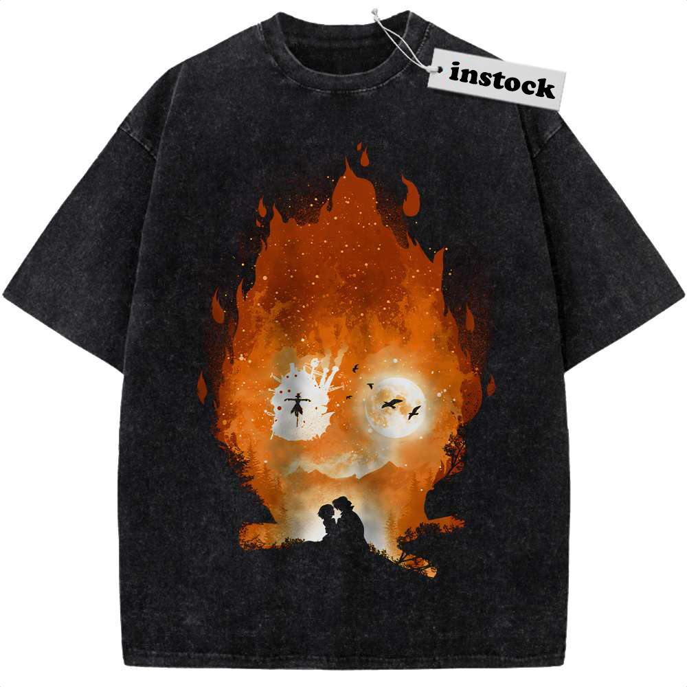 Calcifer Shirt, Howl's Moving Castle Shirt, Studio Ghibli Shirt, Anime Shirt, Vintage T-Shirt