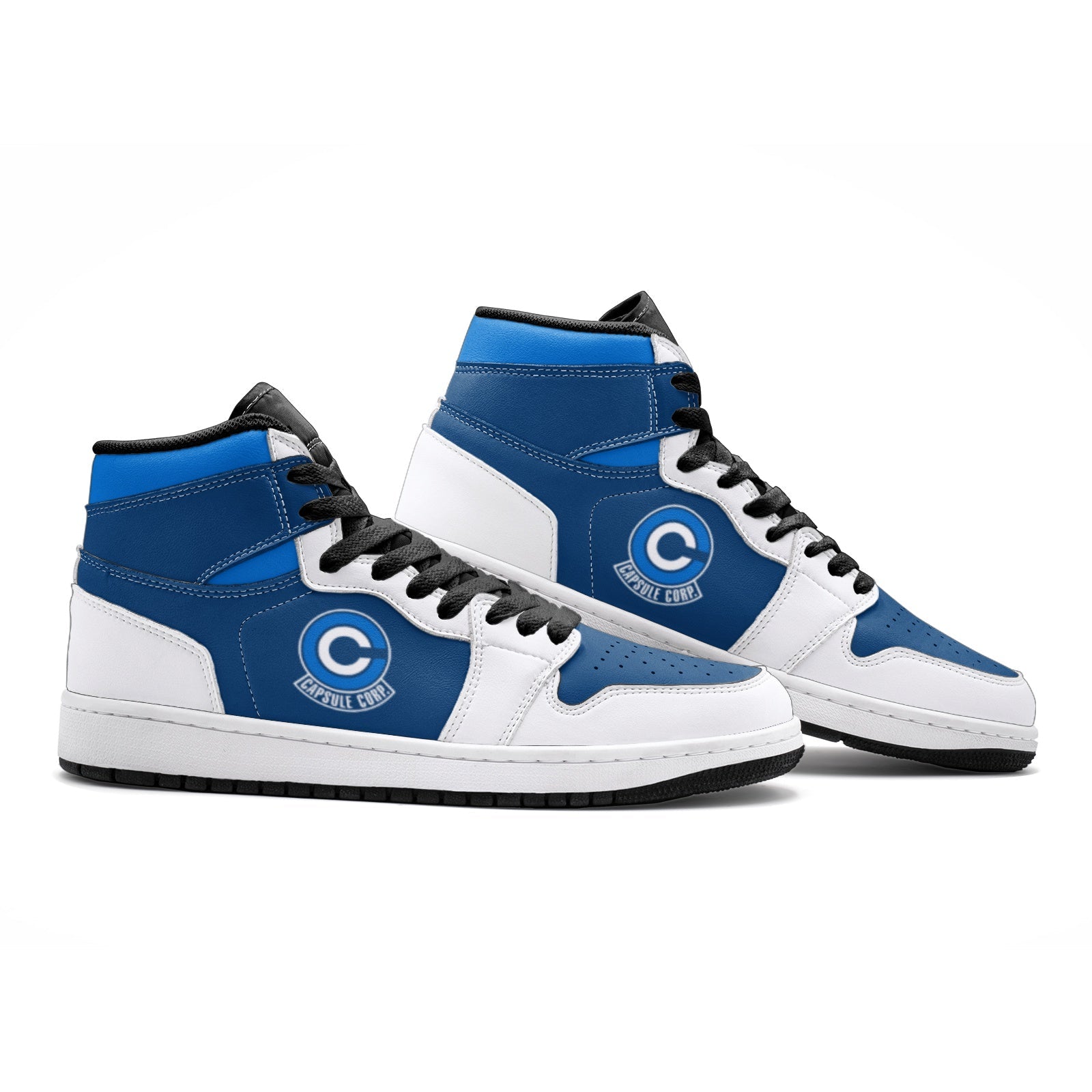 Alternative view of Capsule Corp Dragonball Z Custom Sneaker Mid 1 Basketball Shoes - Otaku Hall