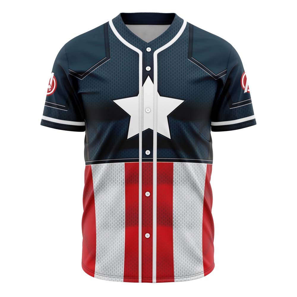 Captain America Cosplay Marvel Custom Baseball Jersey - Otaku Hall