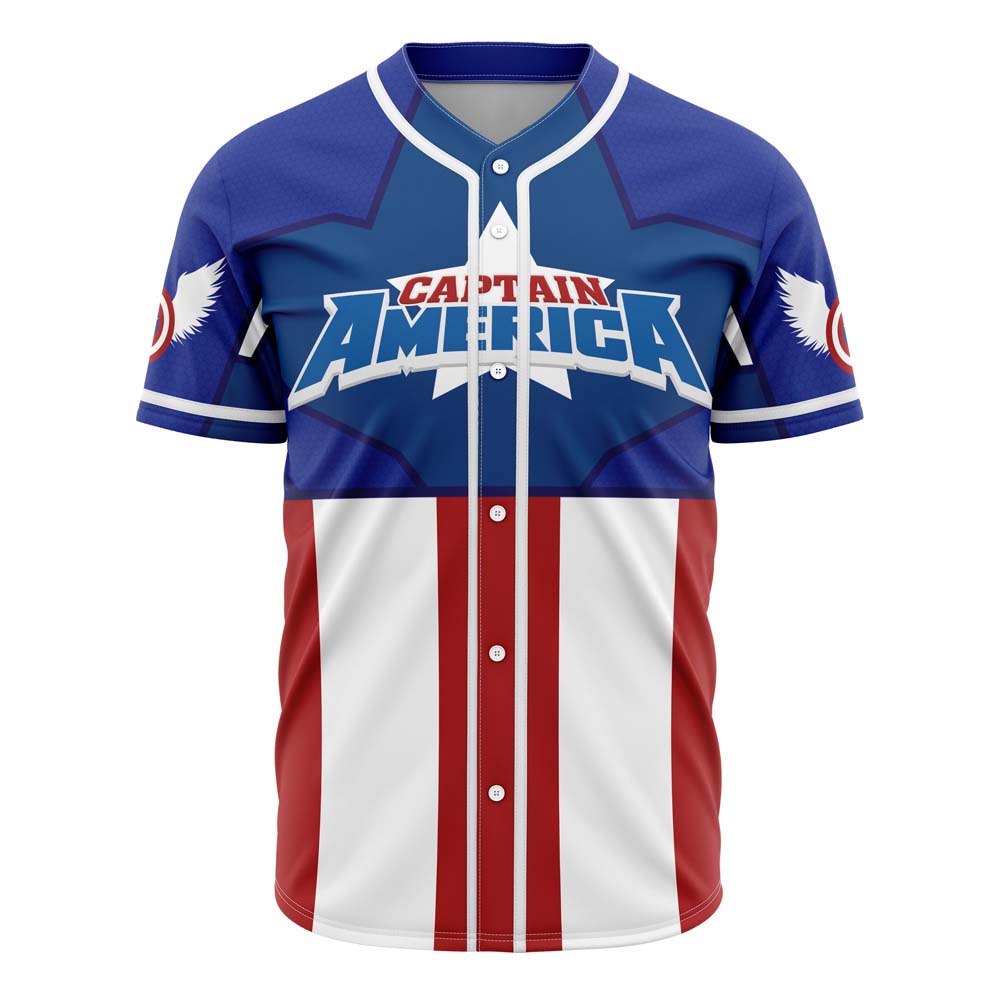 Captain America Custom Baseball Jersey - Otaku Hall
