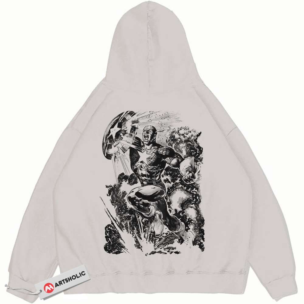 Captain America Hoodie, Marvel Comics Hoodie, Vintage Hoodie