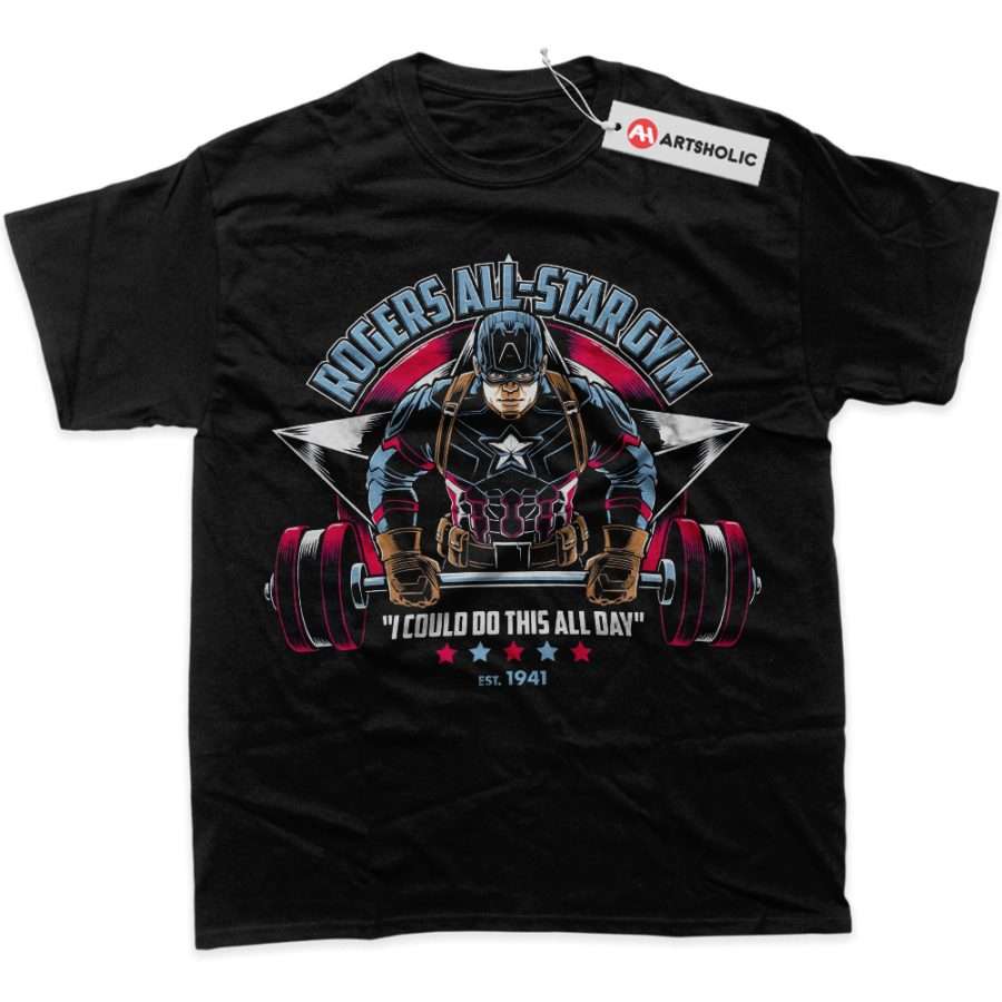 Alternative view of Captain America Shirt, Marvel Comics Shirt, Graphic T-Shirt