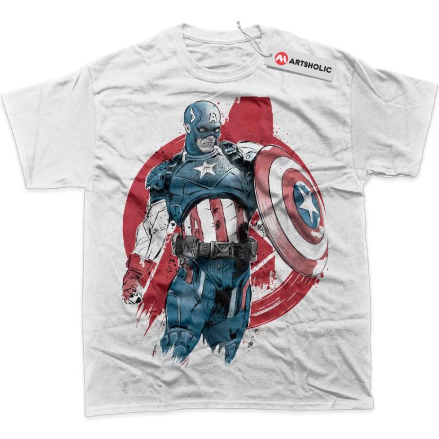 Alternative view of Captain America Shirt, Marvel Comics Shirt, Graphic T-Shirt