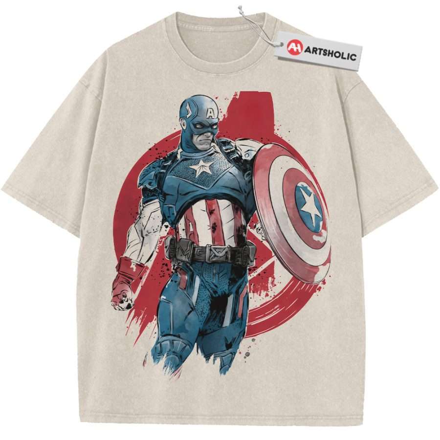 Alternative view of Captain America Shirt, Marvel Comics Shirt, Vintage T-Shirt