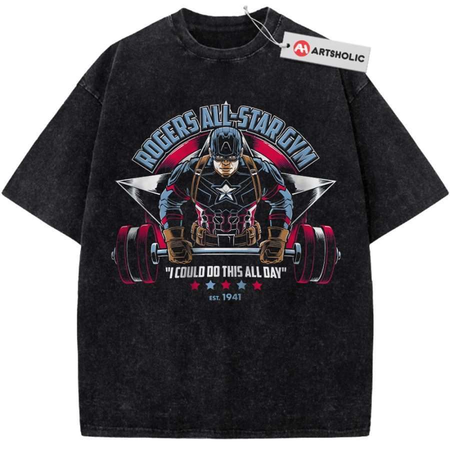 Alternative view of Captain America Shirt, Marvel Comics Shirt, Vintage T-Shirt