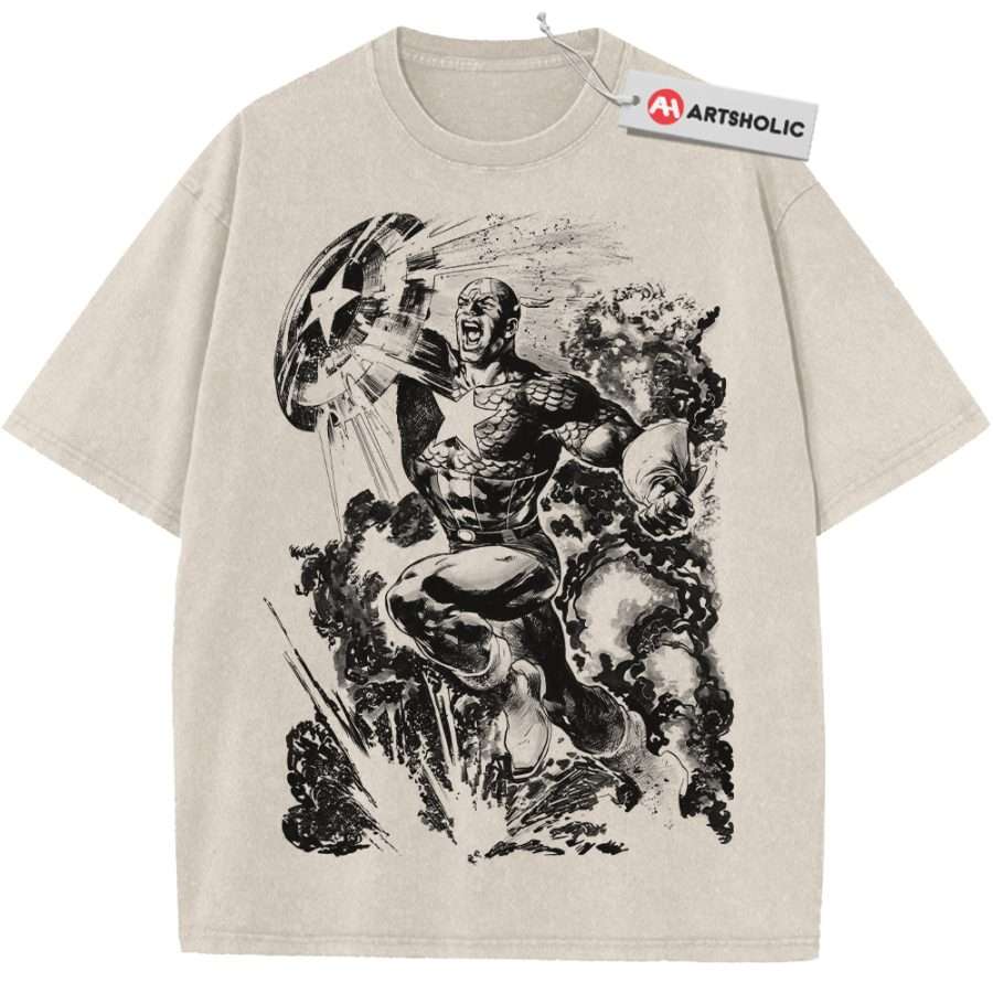 Alternative view of Captain America Shirt, Marvel Comics Shirt, Vintage Tee