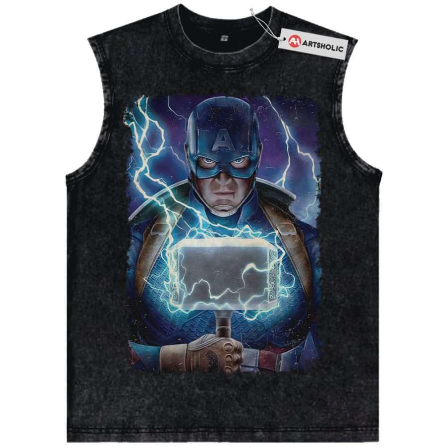 Alternative view of Captain America Tank Top, Marvel Comics Tank Top, Vintage Tank Top