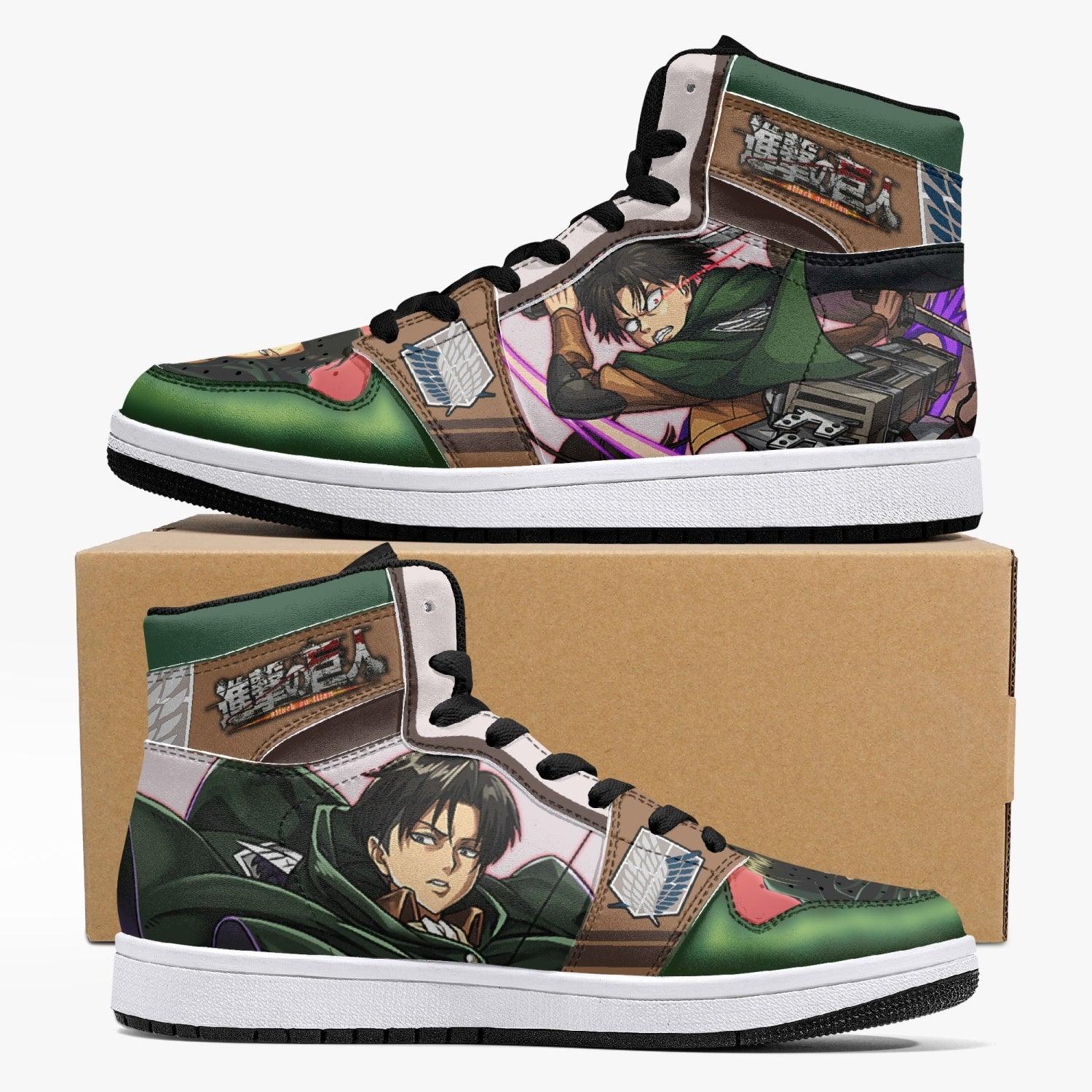 Captain Levi Attack on Titan Custom Sneaker Mid 1 Basketball Shoes - Otaku Hall