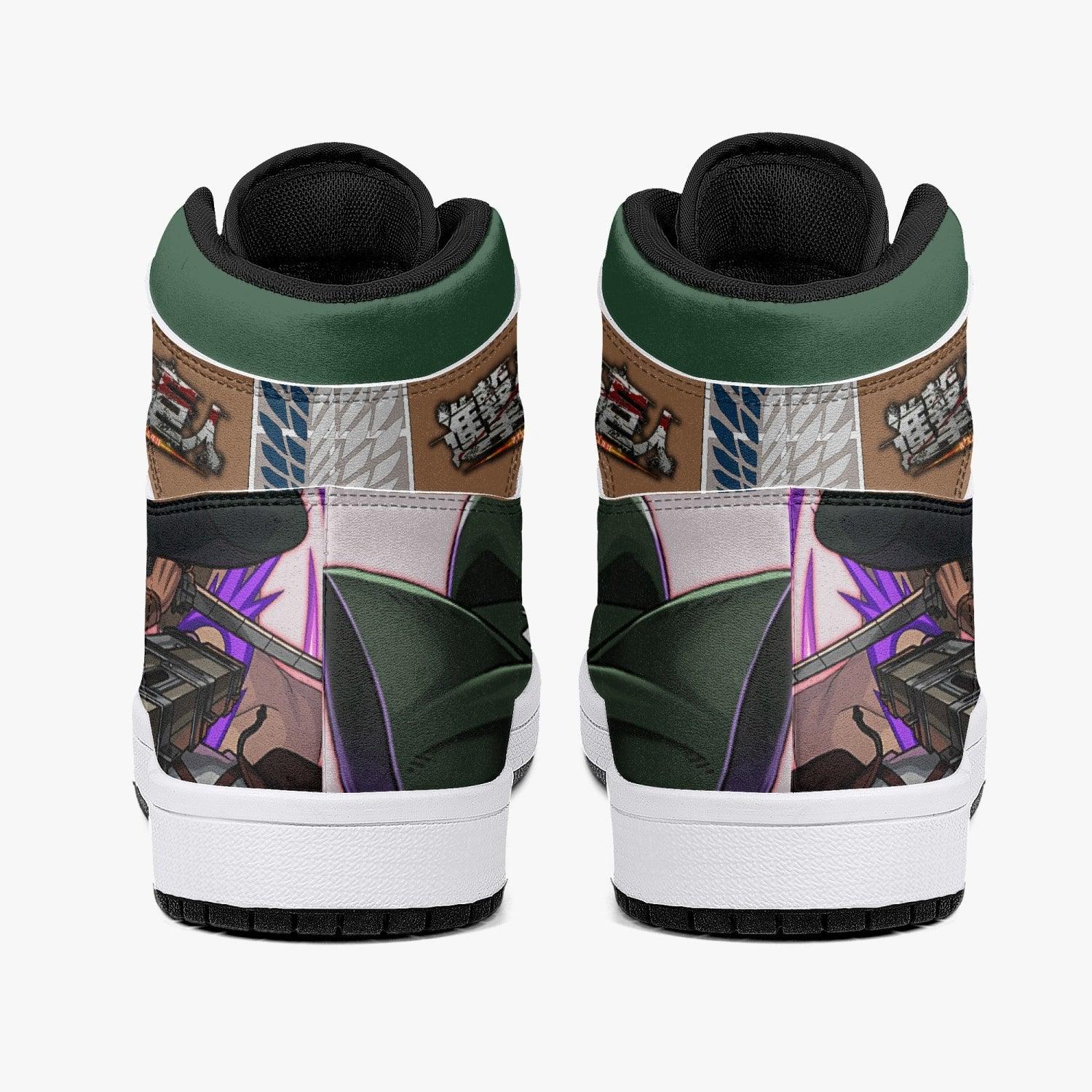 Alternative view of Captain Levi Shingeki no Kyojin Custom Sneaker Mid 1 Basketball Shoes - Otaku Hall