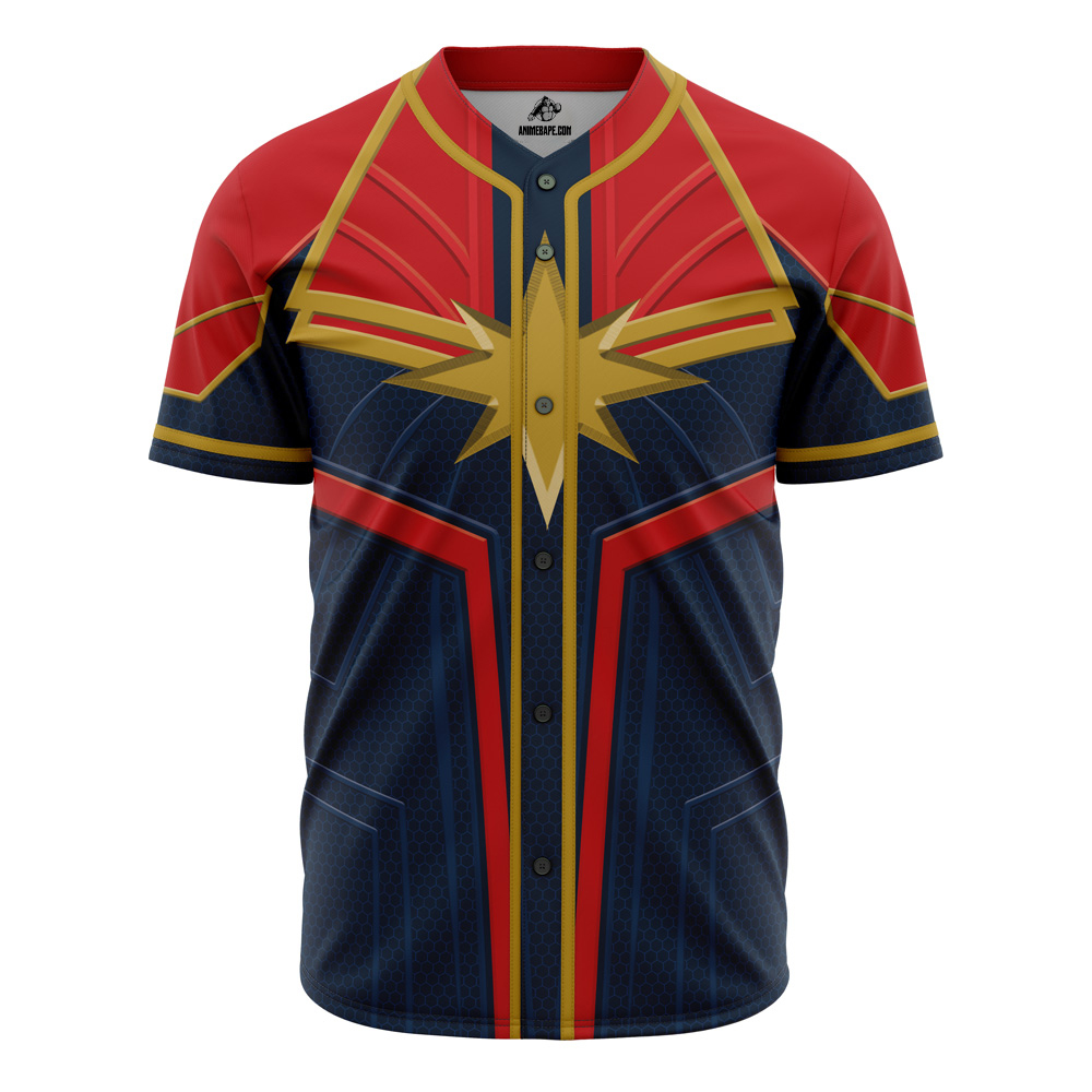 Captain Marvel Cosplay Marvel Custom Baseball Jersey - Otaku Hall