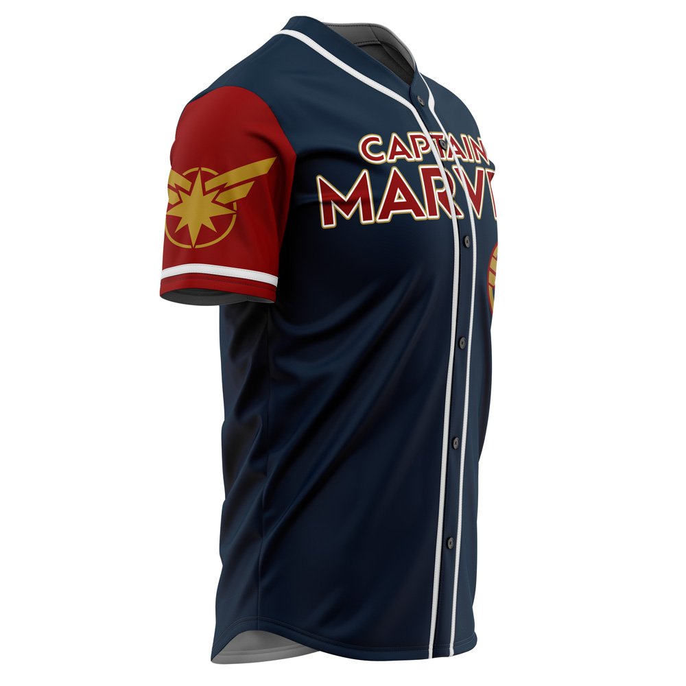 Alternative view of Captain Marvel Marvel Baseball Jersey