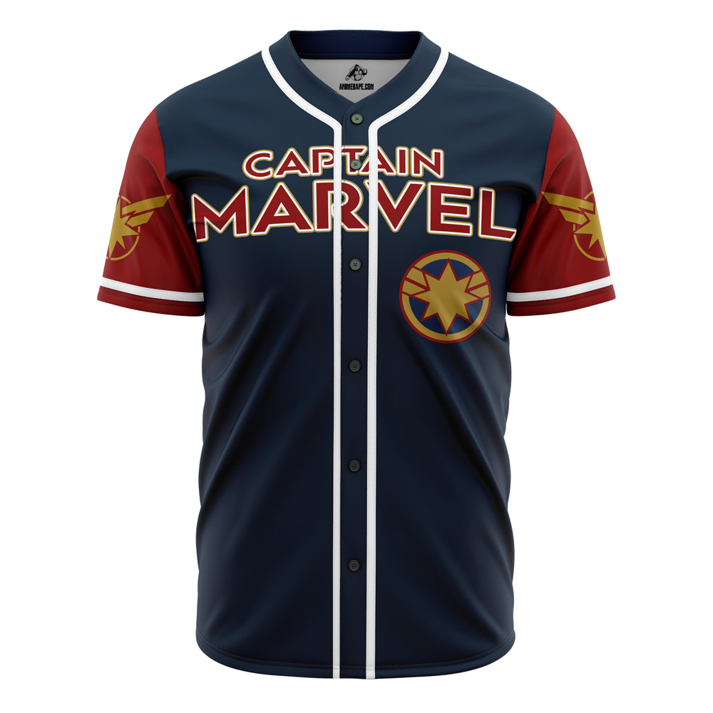 Captain Marvel Marvel Custom Baseball Jersey - Otaku Hall