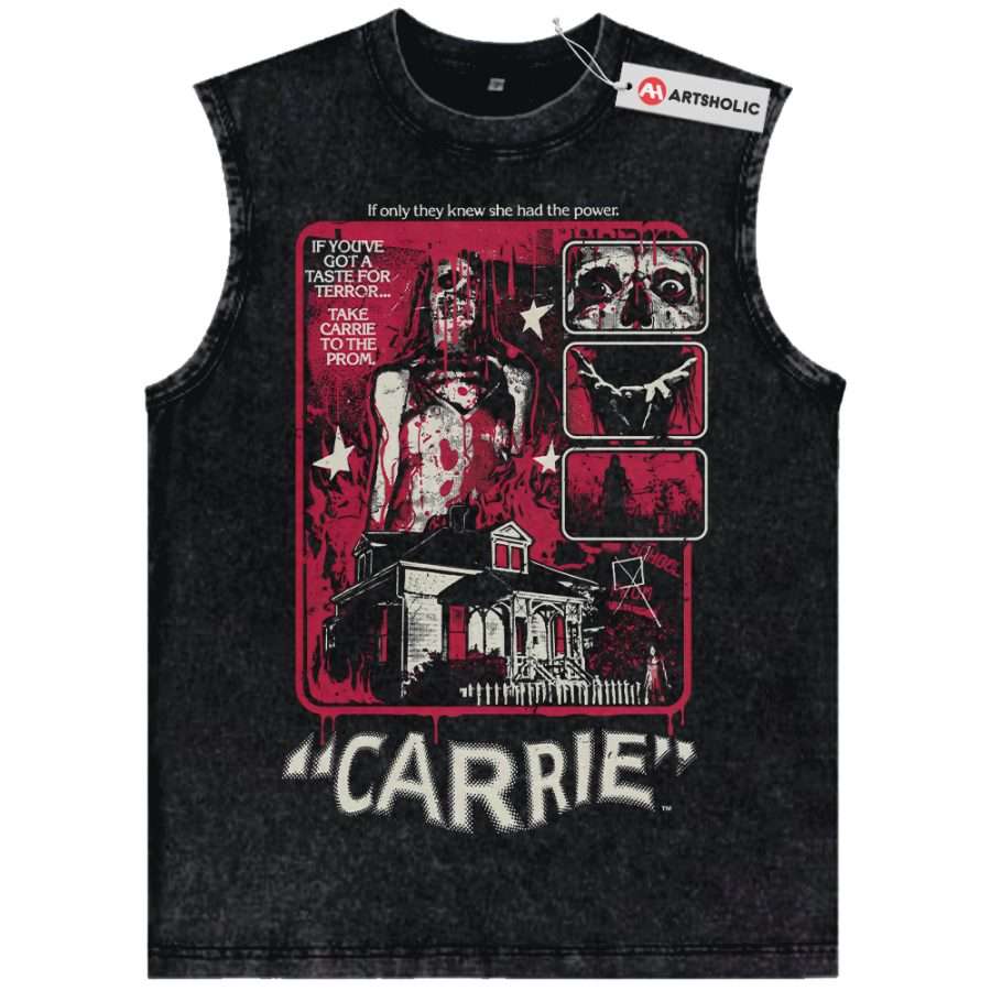 Alternative view of Carrie Tank Top, Halloween Tank Top, Horror Movie Tank Top, Vintage Tank Top