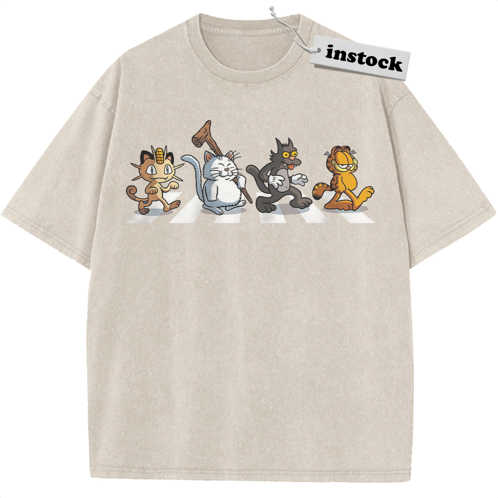 Cartoon Cats Shirt, Anime Graphic Tee, Comfort Colors Shirt