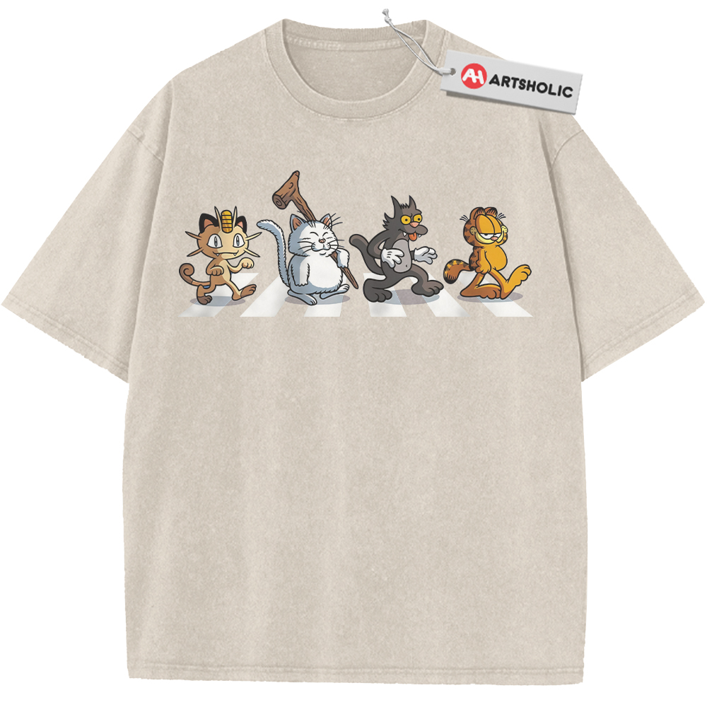 Cartoon Cats Shirt, Anime Graphic Tee, Comfort Colors Shirt