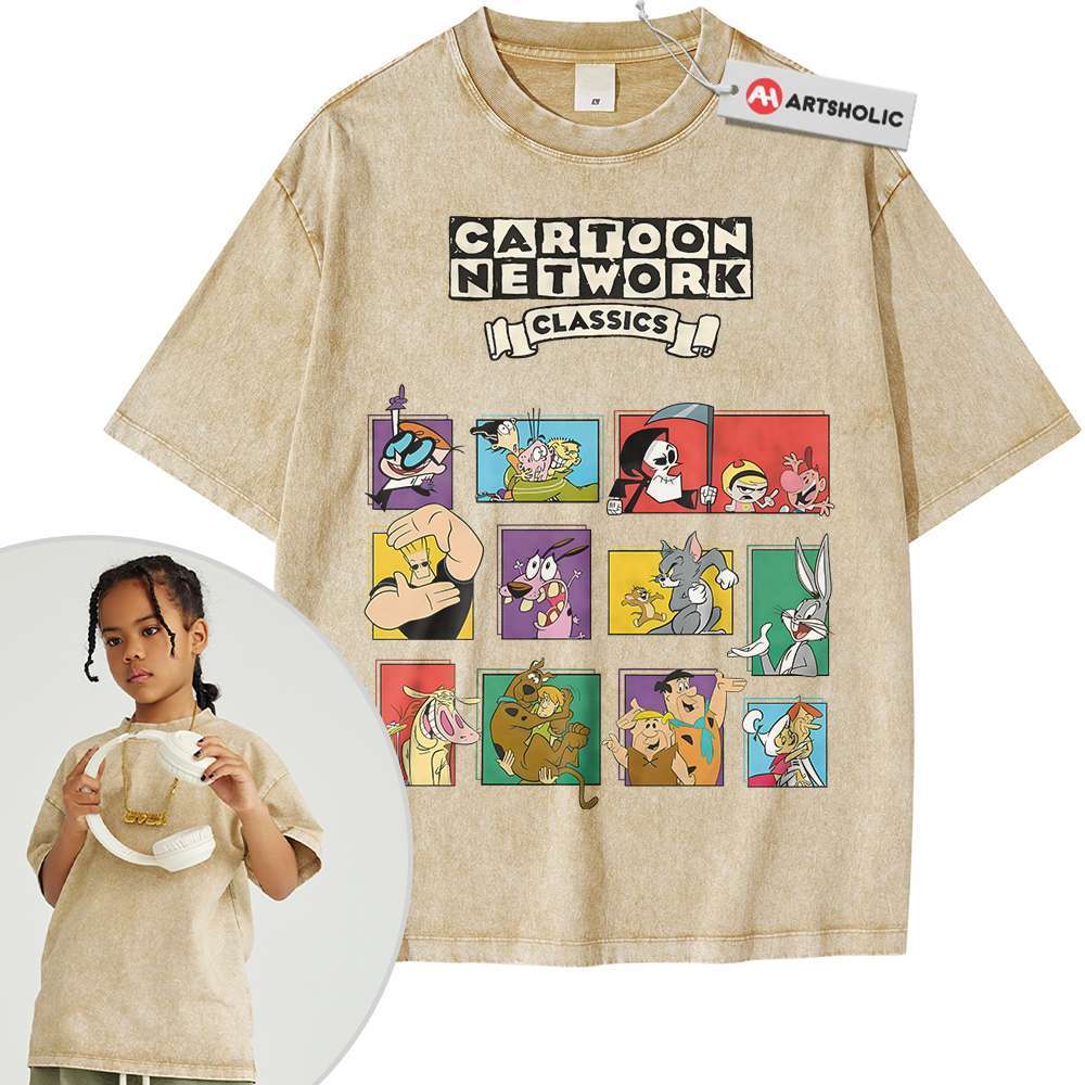 Alternative view of Cartoon Netword 90's Shirt For Kids, Animated Shirt For Kids, Vintage Tee For Kids