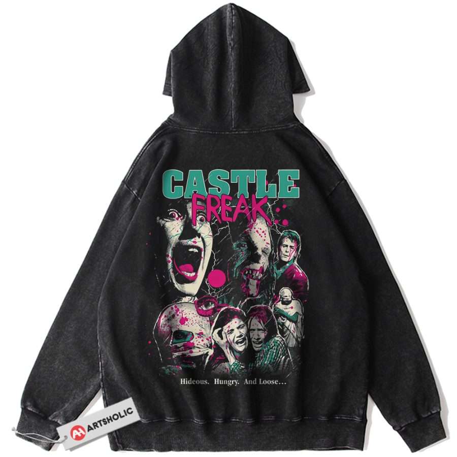 Alternative view of Castle Freak Hoodie, Halloween Hoodie, Horror Movie Hoodie, Vintage Hoodie