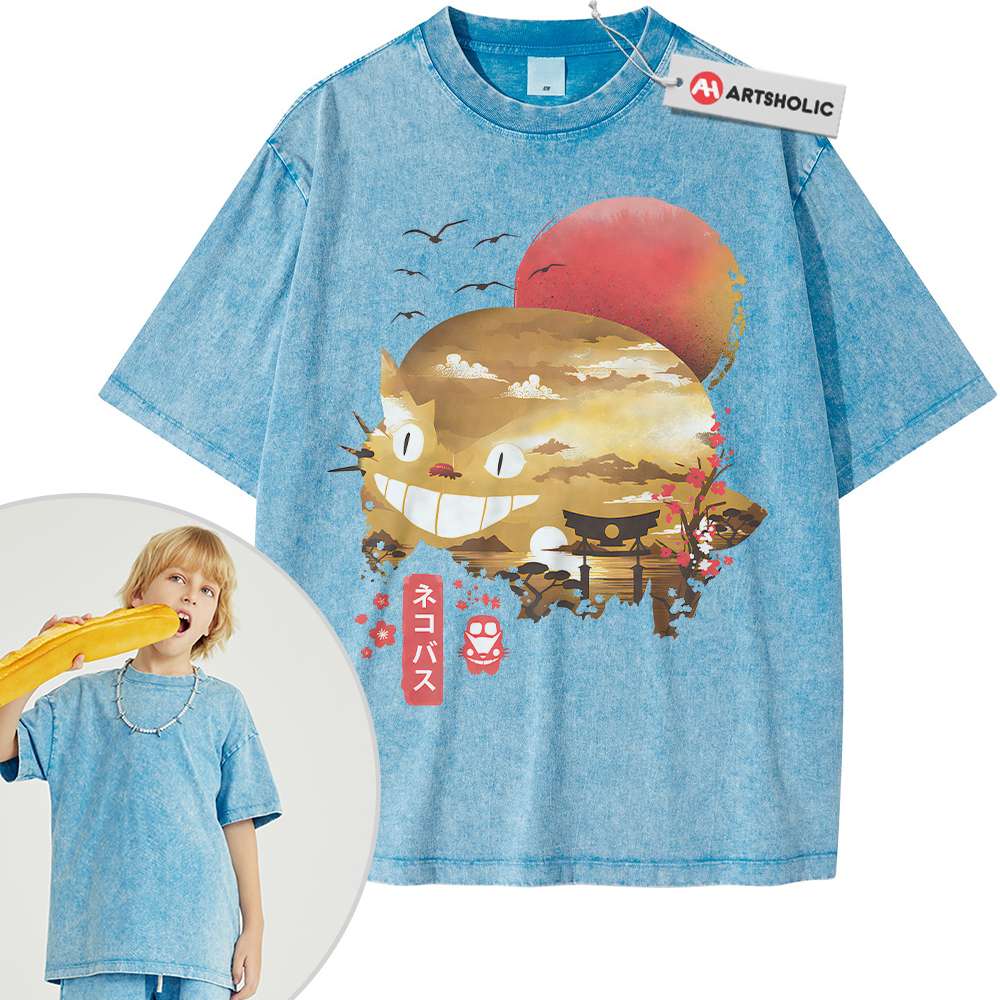 Alternative view of Catbus Shirt For Kids, My Neighbor Totoro Shirt For Kids, Studio Ghibli Shirt For Kids, Anime Shirt For Kids, Vintage Tee For Kids