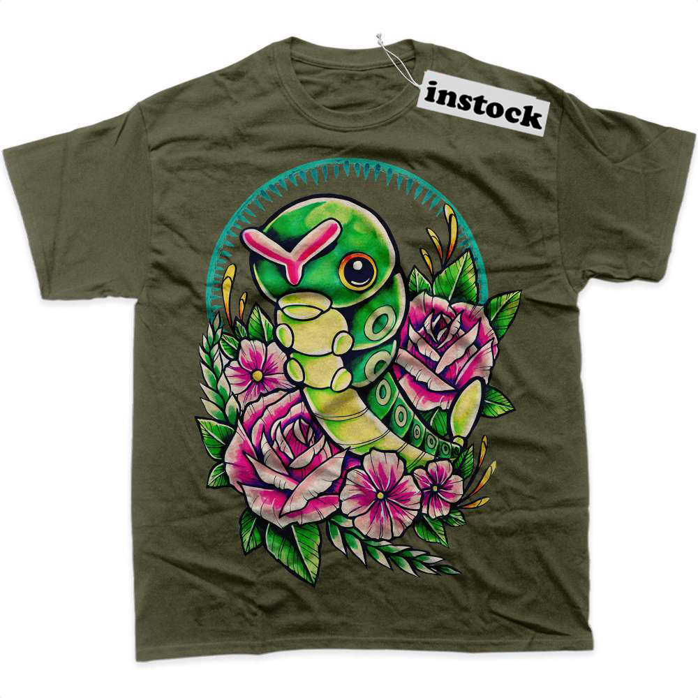 Caterpie Shirt, Pokemon Shirt, Anime Shirt, Graphic Tee