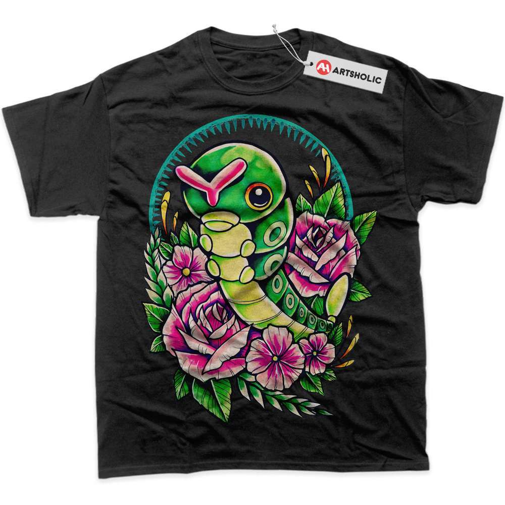 Alternative view of Caterpie Shirt, Pokemon Shirt, Anime Shirt, Graphic Tee