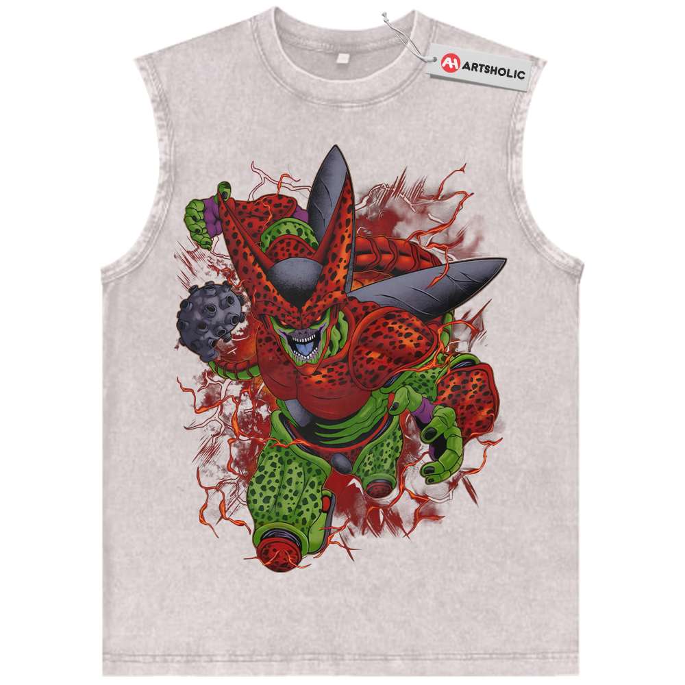 Alternative view of Cell Max Tank Top, Dragon Ball Tank Top, DBZ Tank Top, Anime Tank Top, Vintage Tank Top