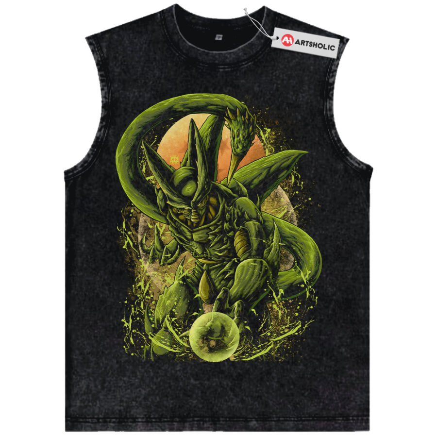 Alternative view of Cell Tank Top, Dragon Ball Tank Top, DBZ Tank Top, Anime Tank Top, Vintage Tank Top
