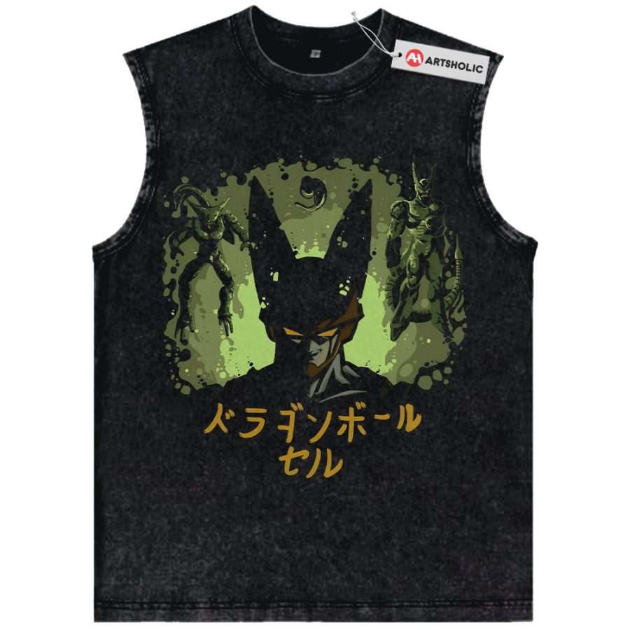 Alternative view of Cell Tank Top, Dragon Ball Tank Top, DBZ Tank Top, Anime Tank Top, Vintage Tank Top