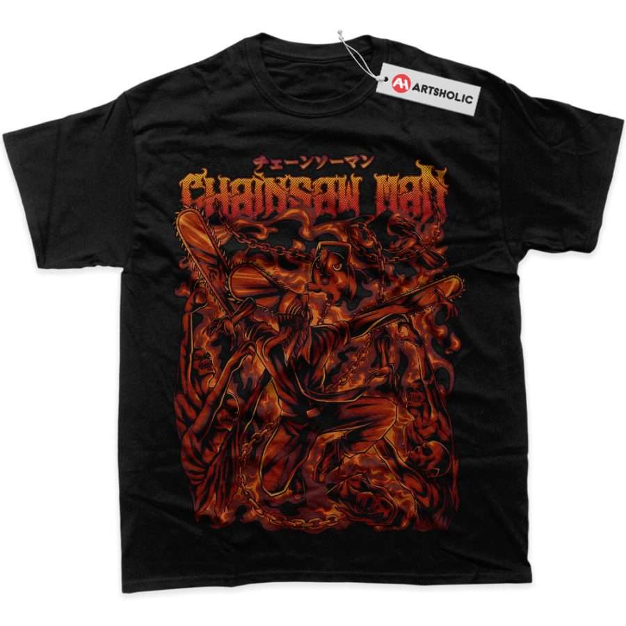 Alternative view of Chainsaw Man Shirt. Anime Shirt, Graphic Tee