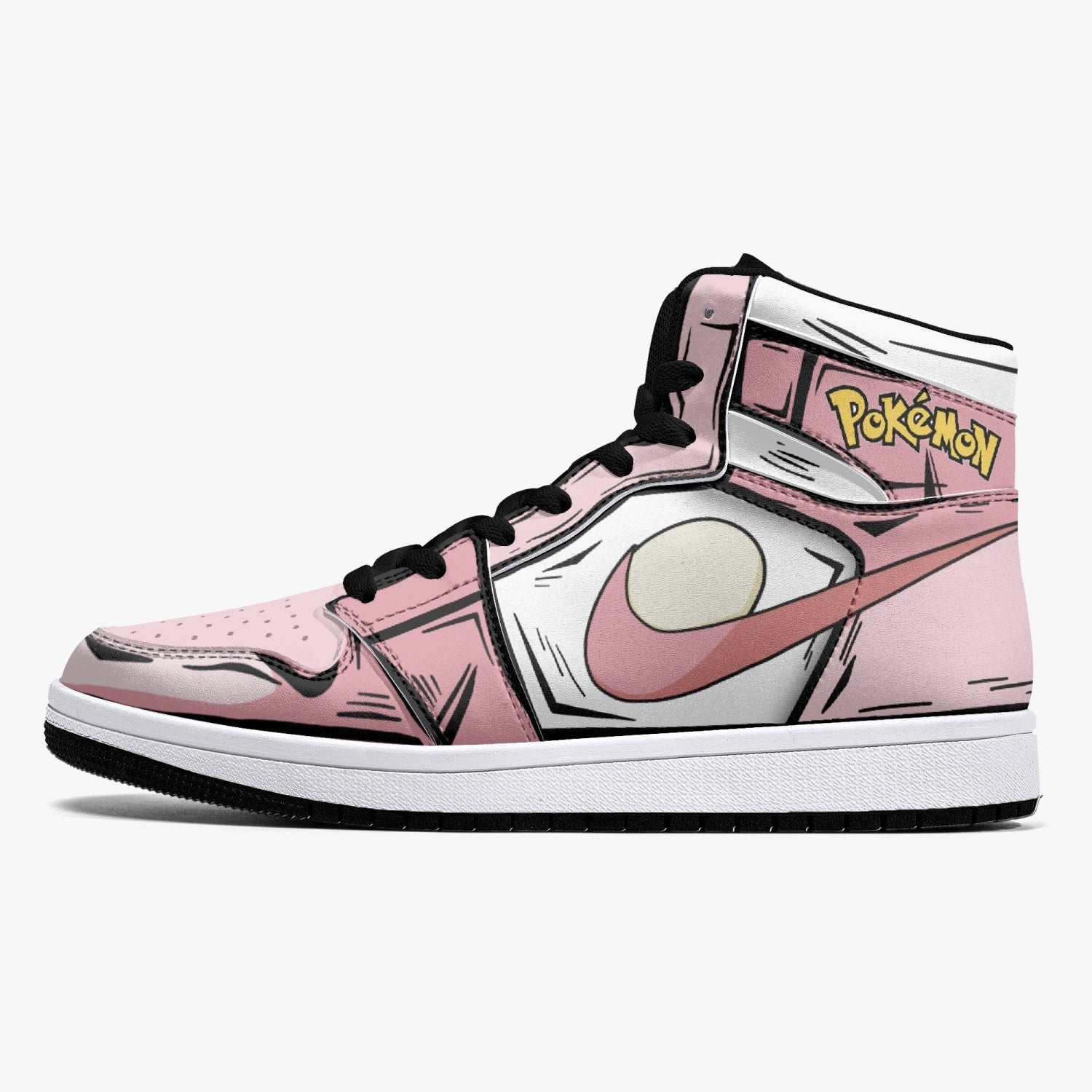 Alternative view of Chansey Pokemon Custom Sneaker Mid 1 Basketball Shoes - Otaku Hall
