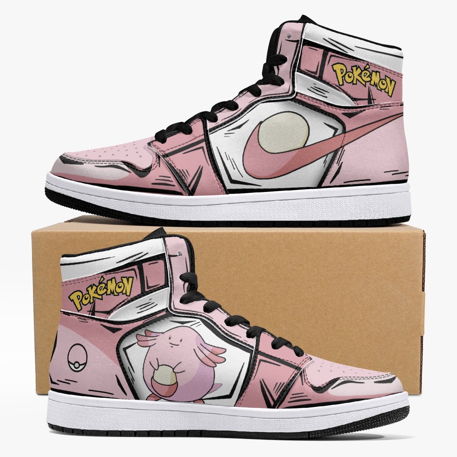 Chansey Pokemon Custom Sneaker Mid 1 Basketball Shoes - Otaku Hall
