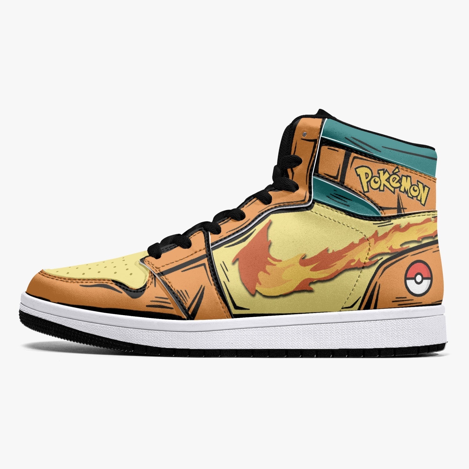 Alternative view of Charizard Pokemon 2 Custom Sneaker Mid 1 Basketball Shoes - Otaku Hall