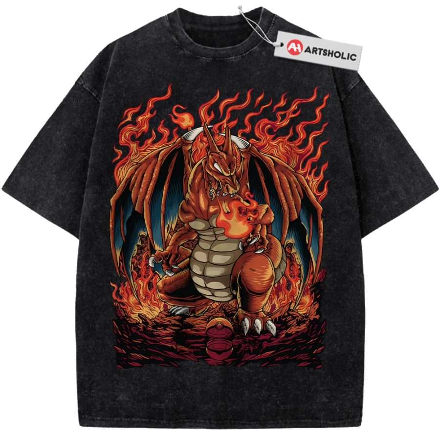 Alternative view of Charizard Shirt, Anime Shirt, Pokemon shirt, Vintage T-Shirt