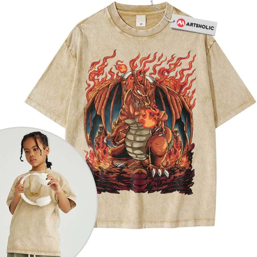 Charizard Shirt For Kids, Pokemon Shirt For Kids, Anime Shirt For Kids, Vintage T-Shirt For Kids - Image 12