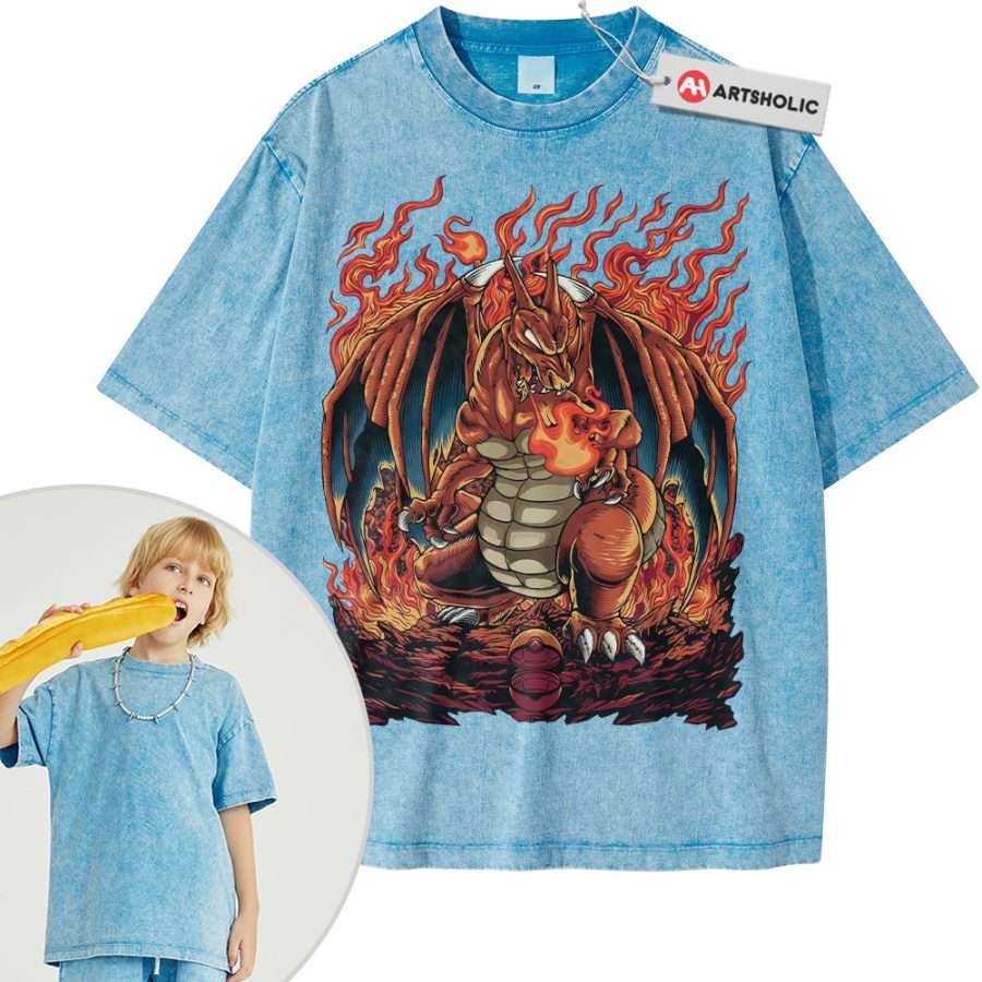 Charizard Shirt For Kids, Pokemon Shirt For Kids, Anime Shirt For Kids, Vintage T-Shirt For Kids - Image 8