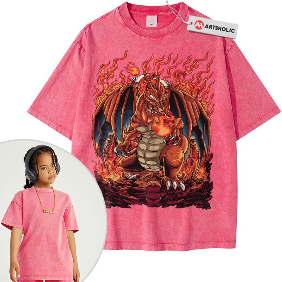 Charizard Shirt For Kids, Pokemon Shirt For Kids, Anime Shirt For Kids, Vintage T-Shirt For Kids - Image 10