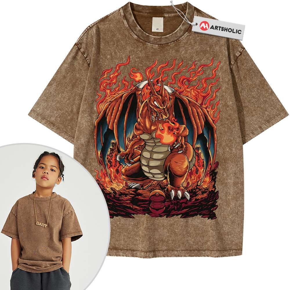 Charizard Shirt For Kids, Pokemon Shirt For Kids, Anime Shirt For Kids, Vintage T-Shirt For Kids - Image 4