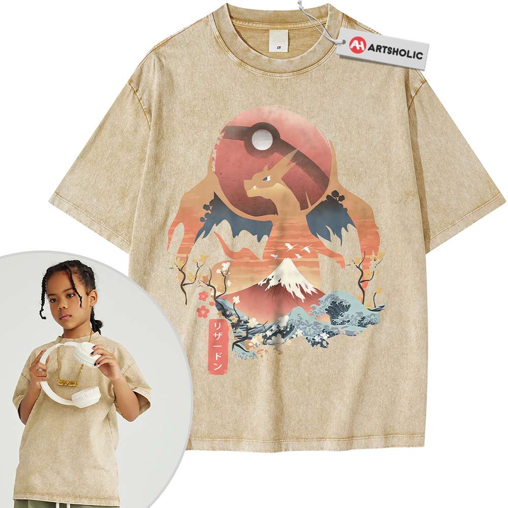 Alternative view of Charizard Shirt For Kids, Pokemon Shirt For Kids, Anime Shirt For Kids, Vintage Tee For Kids