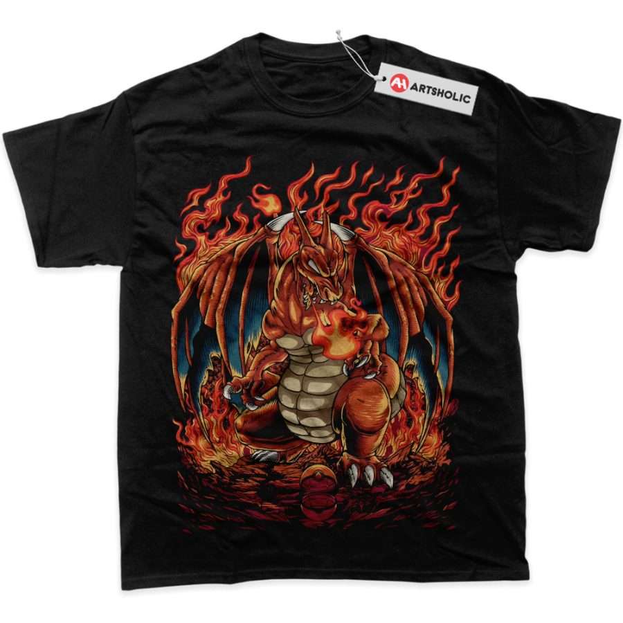 Alternative view of Charizard Shirt, Pokemon Shirt, Anime Shirt, Graphic T-Shirt
