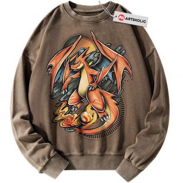 Alternative view of Charizard Sweatshirt, Pokemon Sweatshirt, Anime Sweatshirt, Vintage Sweatshirt