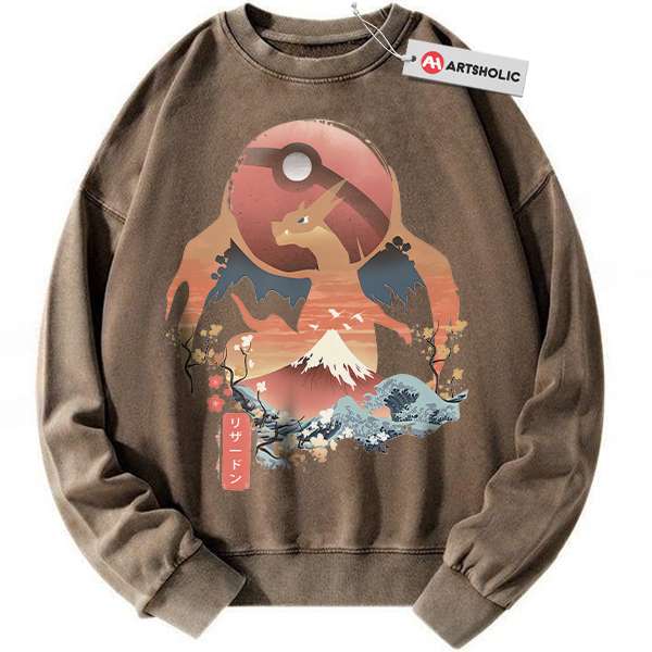 Alternative view of Charizard Sweatshirt, Pokemon Sweatshirt, Anime Sweatshirt, Vintage Sweatshirt