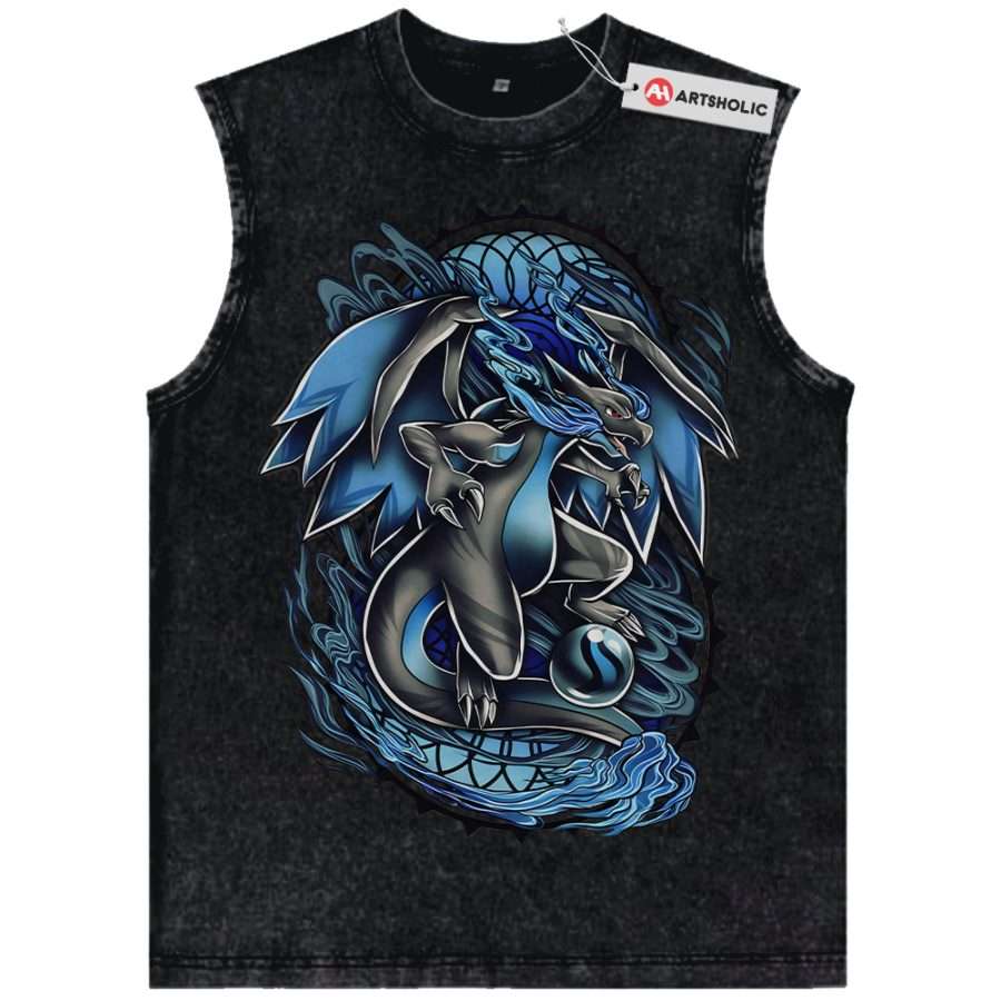 Alternative view of Charizard Tank Top, Pokemon Tank Top, Anime Tank Top, Vintage Tank Top